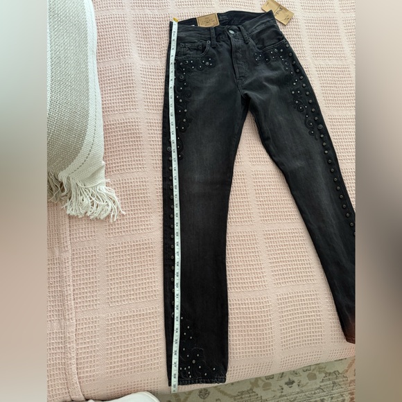 Polo Ralph Lauren Callen Studded High Rise Slim Jeans Black Sz 24 - Picture 13 of 13